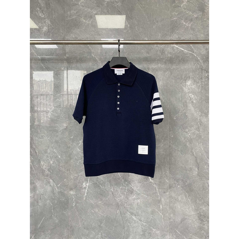 Thom Browne Cotton Polo Shirt Blue