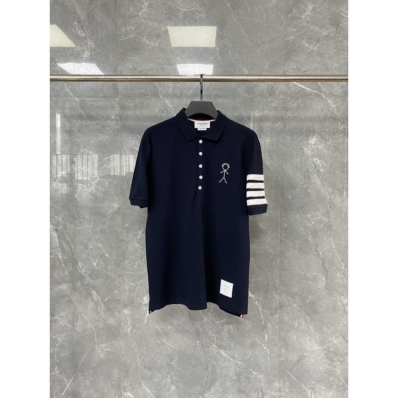 Thom Browne Cotton Polo Shirt Blue