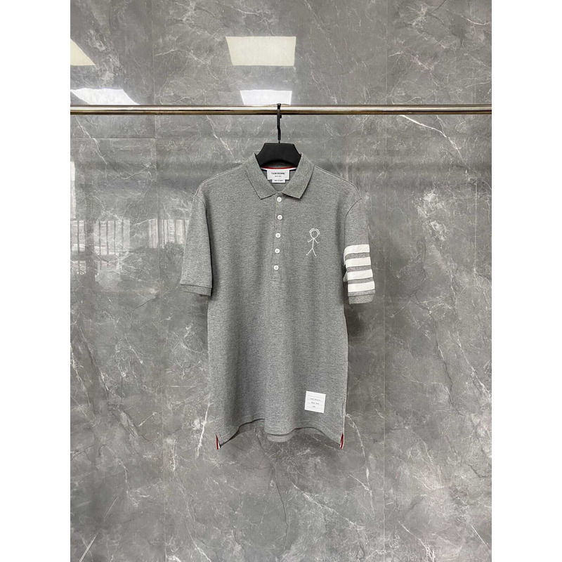 Thom Browne Cotton Polo Shirt Grey