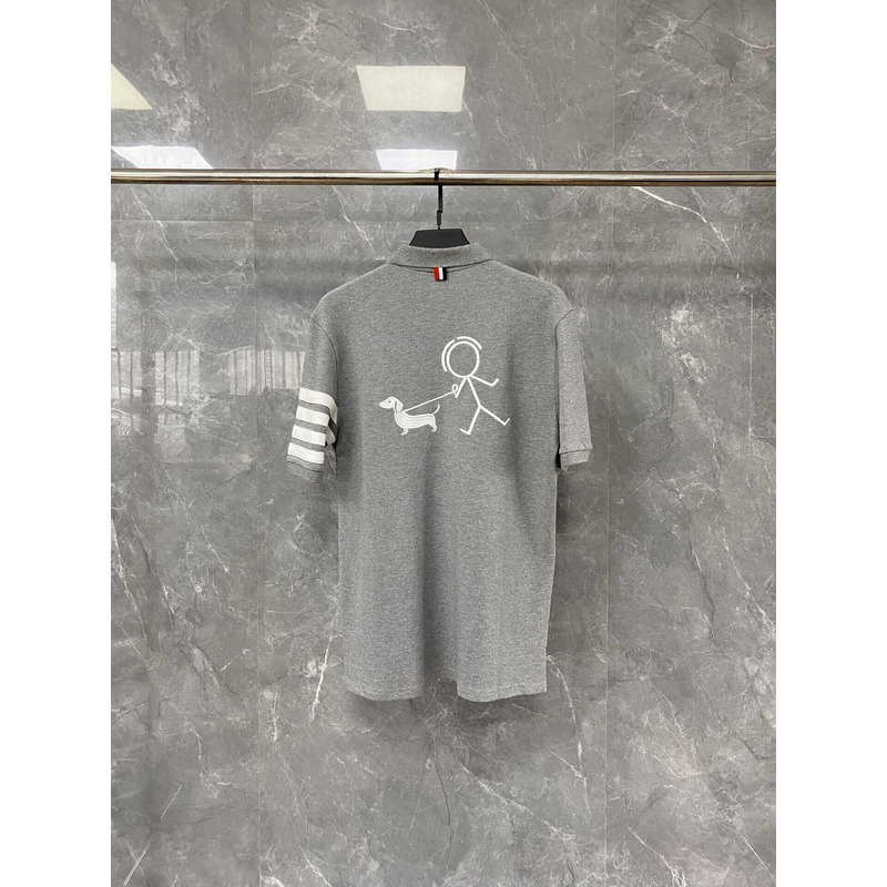 Thom Browne Cotton Polo Shirt Grey