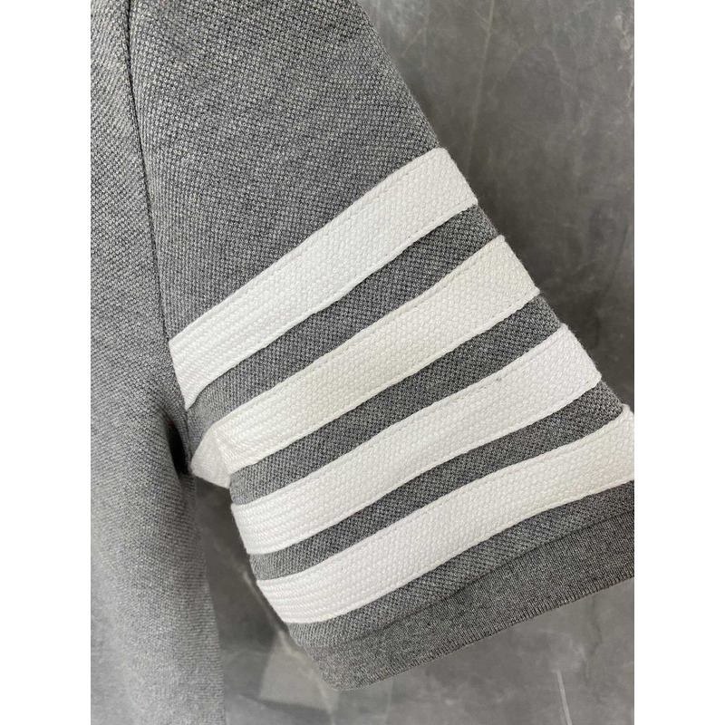 Thom Browne Cotton Polo Shirt Grey