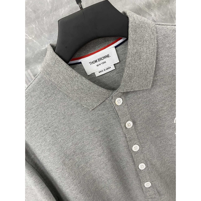 Thom Browne Cotton Polo Shirt Grey