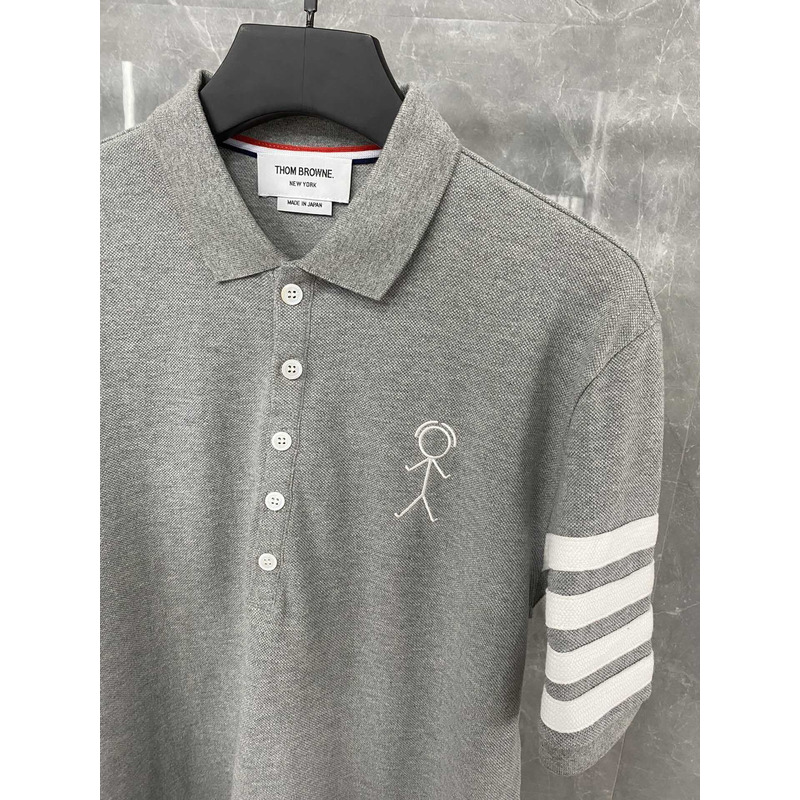 Thom Browne Cotton Polo Shirt Grey