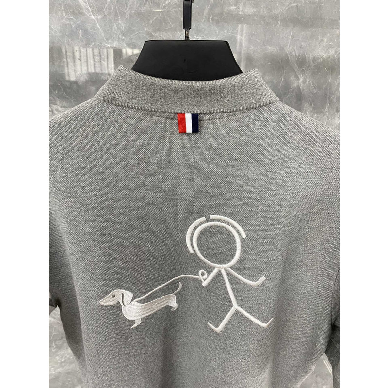 Thom Browne Cotton Polo Shirt Grey