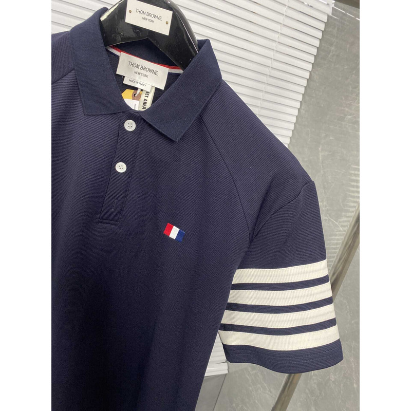 Thom Browne Cotton Polo Shirt Black