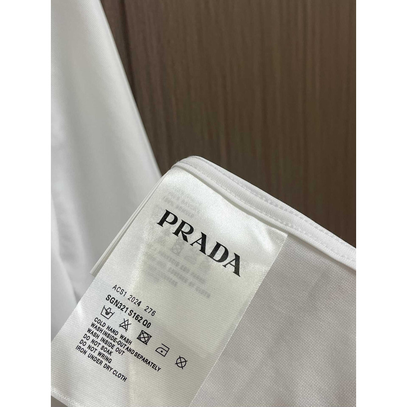 Pra*a embroidered polo shirt white