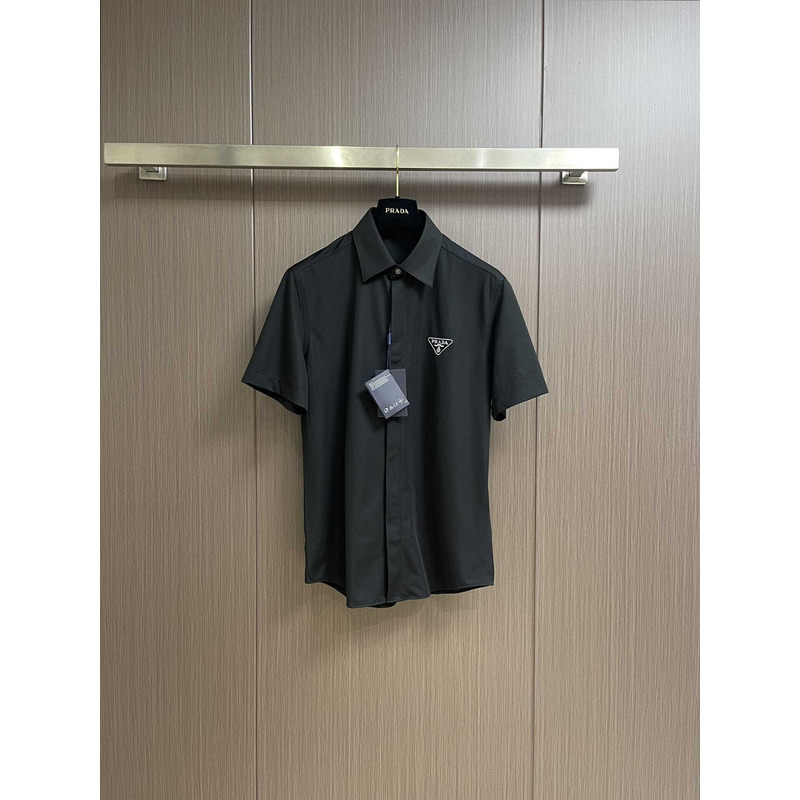 Pra*a cotton polo shirt black