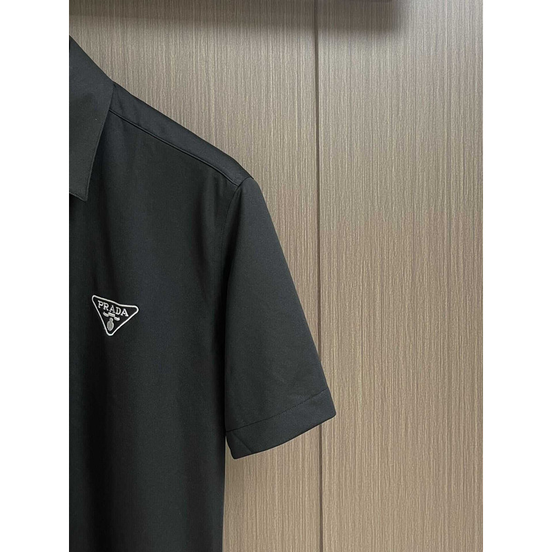 Pra*a cotton polo shirt black