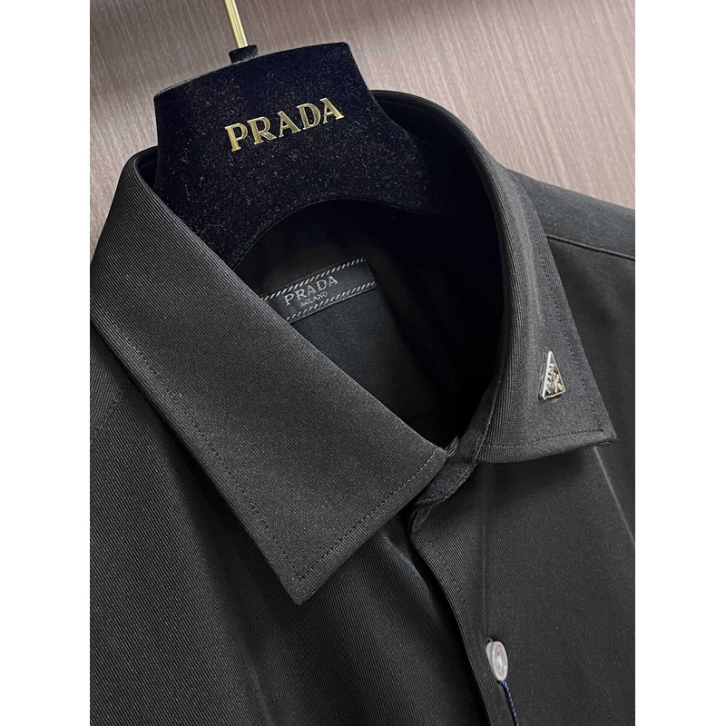 Pra*a logo polo shirt black