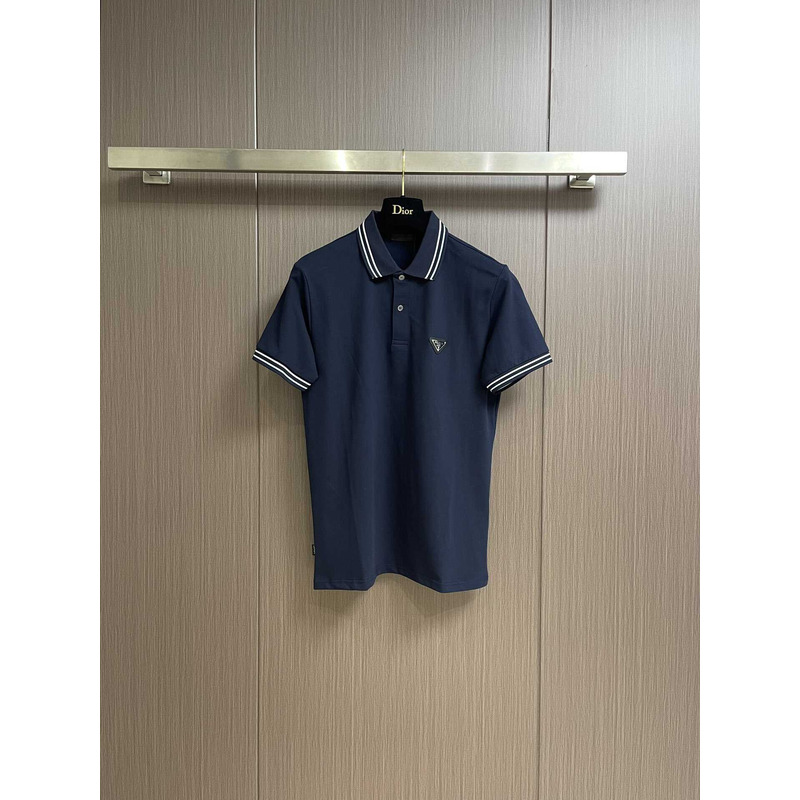 Pra*a cotton polo shirt blue