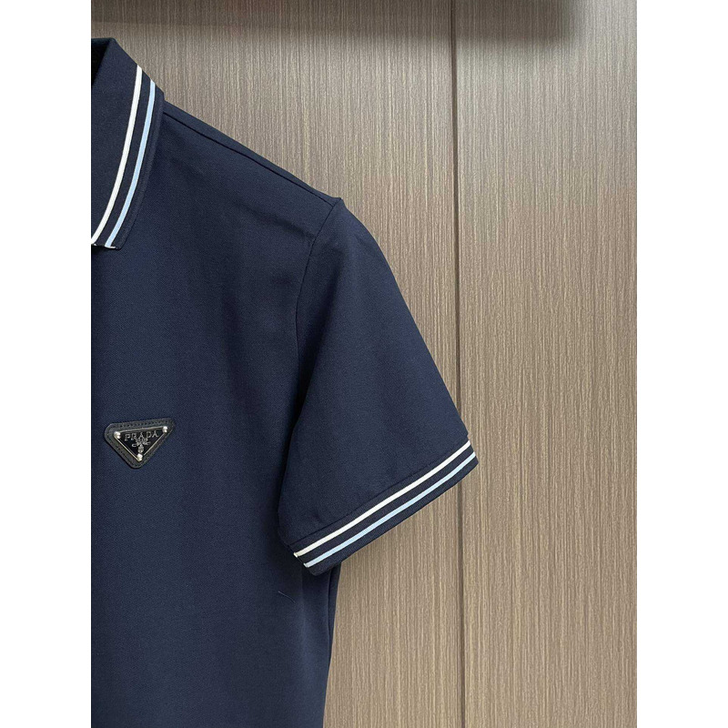 Pra*a cotton polo shirt blue