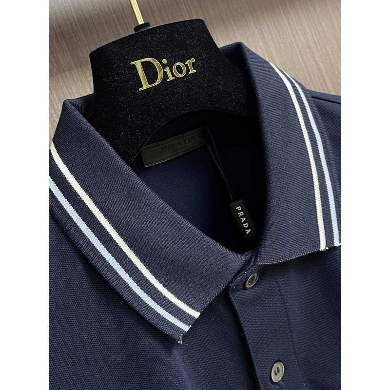 Pra*a cotton polo shirt blue