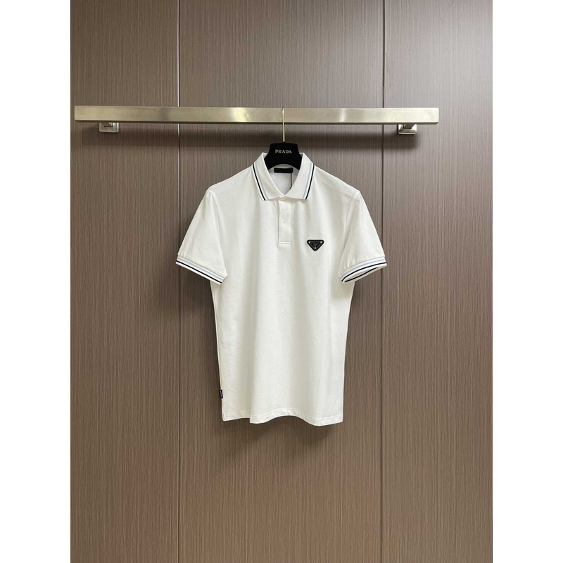 Pra*a cotton polo shirt white