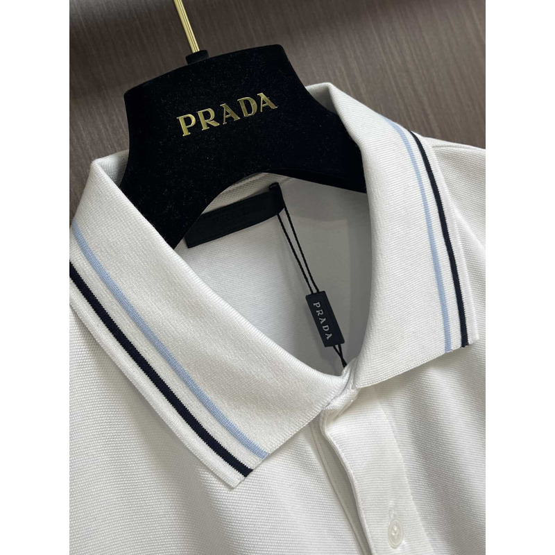 Pra*a cotton polo shirt white