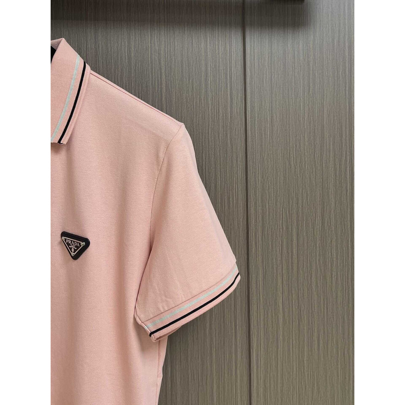 Pra*a cotton polo shirt pink