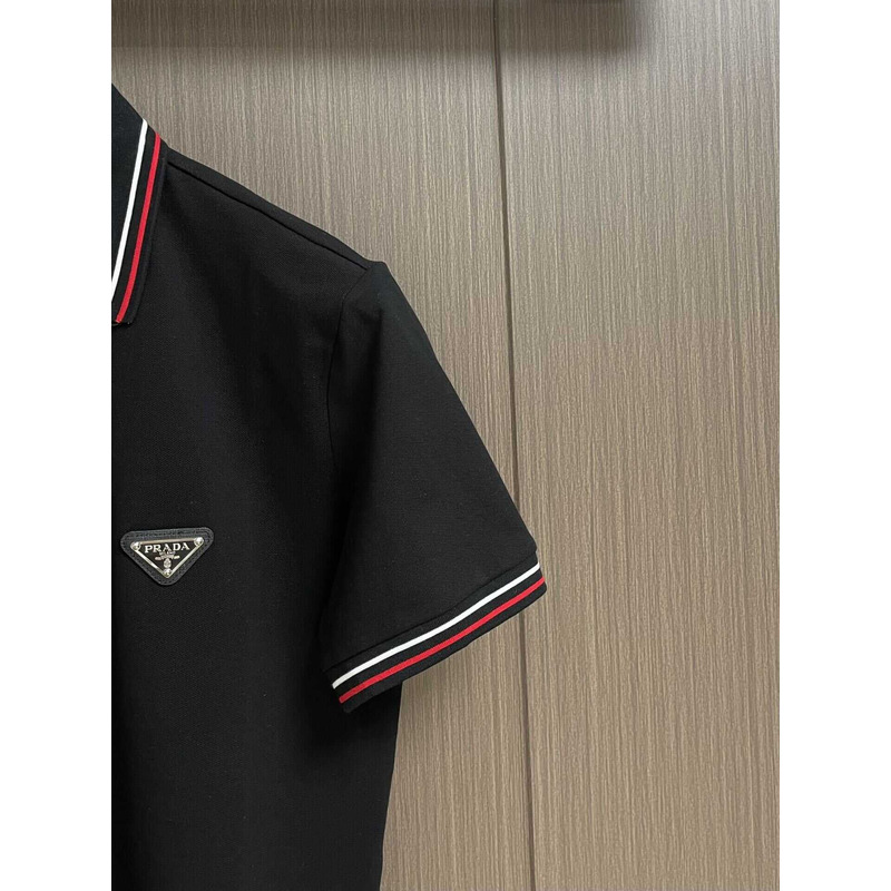 Pra*a embroidered polo shirt black