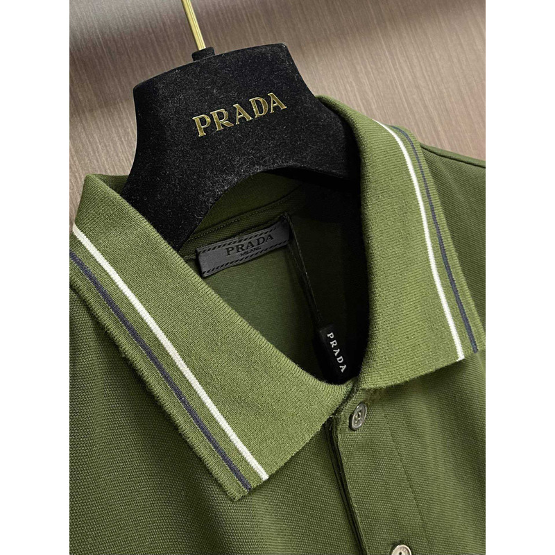 Pra*a embroidered polo shirt green