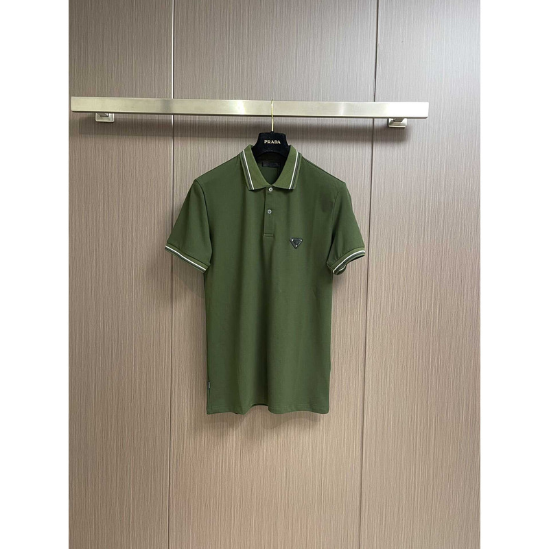 Pra*a embroidered polo shirt green