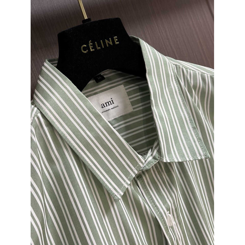 Ami Paris Stripe Shirt White&Green