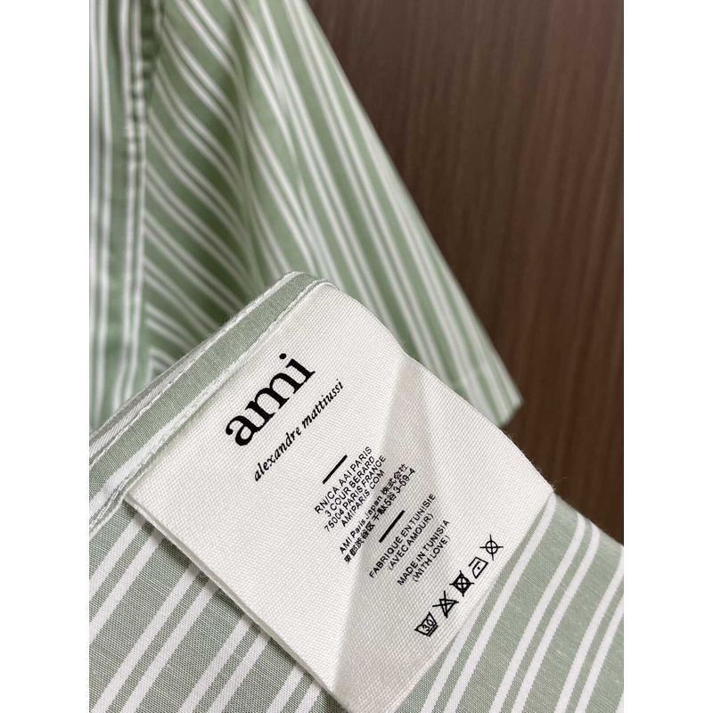 Ami Paris Stripe Shirt White&Green