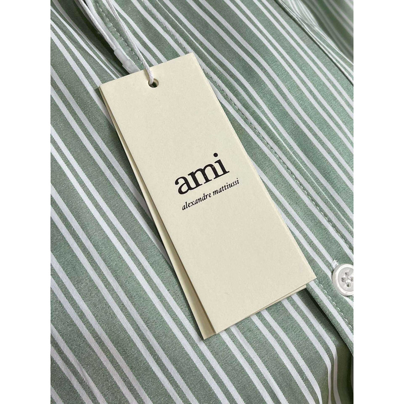 Ami Paris Stripe Shirt White&Green