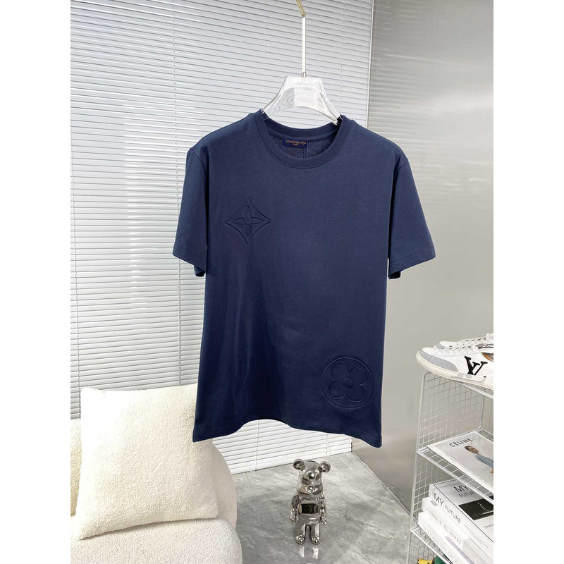 l**is V*t*n monogram cotton t-shirt blue