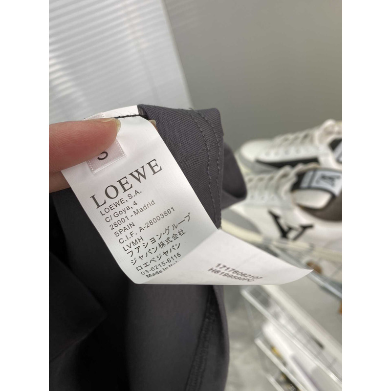 Loewe Embroidered Cotton T-Shirt Grey