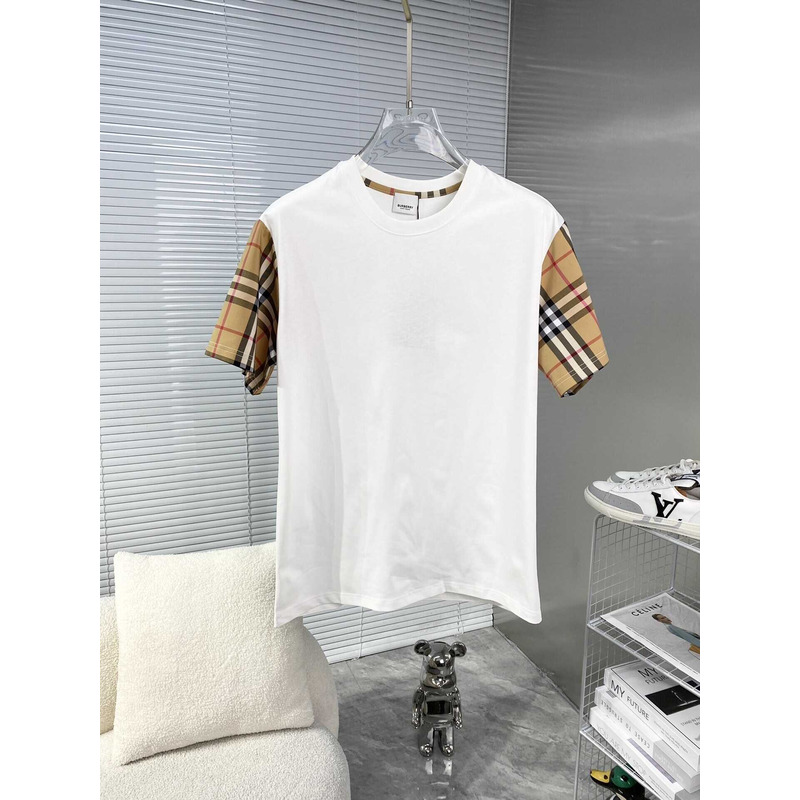 B**rry vintage check cotton t-shirt white