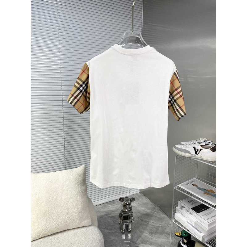 B**rry vintage check cotton t-shirt white