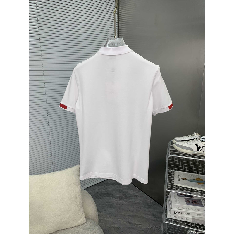 Moncler Logo Embroidered Cotton T-Shirt White