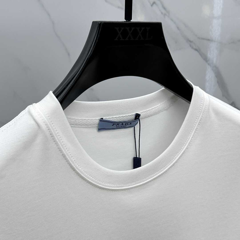 Pra*a embroidered cotton t-shirt white