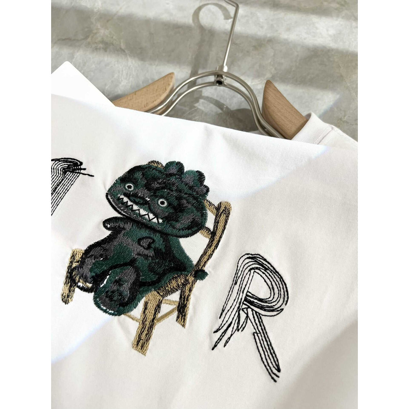 D*or logo embroidered cotton t-shirt white