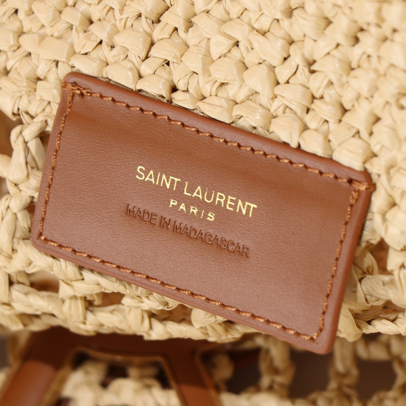 Saint Laurent Icare Oversized Shopping Bag In Raffia Beige