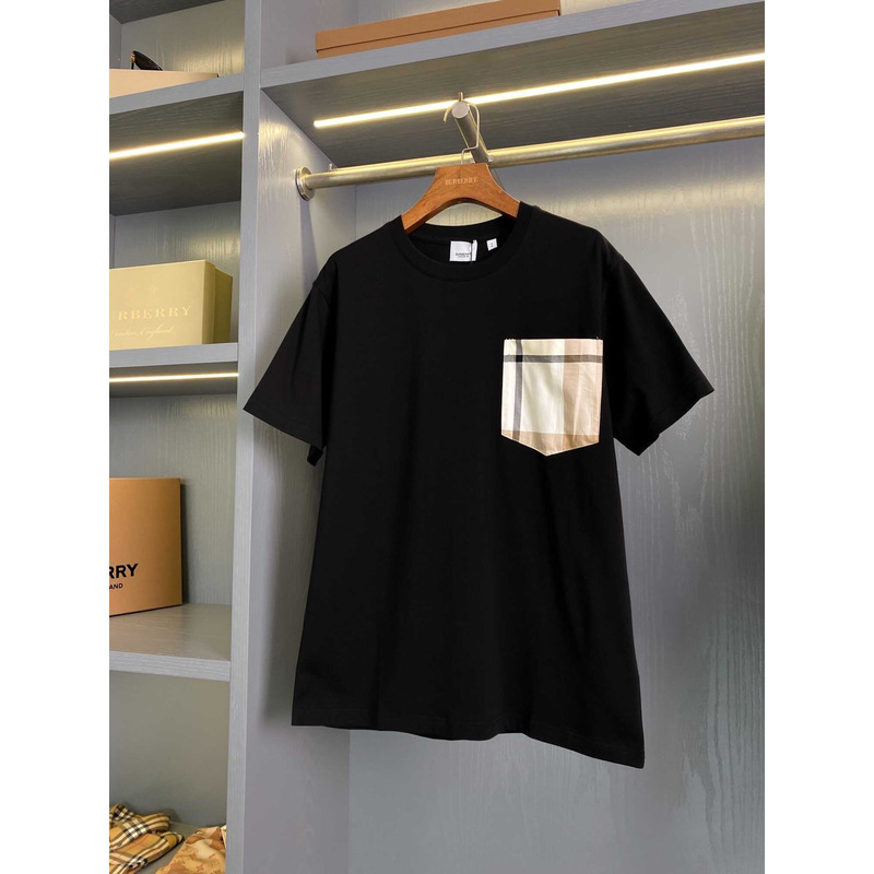 B**rry checked twill-trimmed cotton-jersey t-shirt black