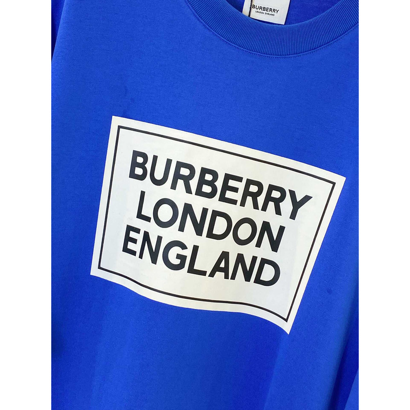 B**rry micro-label printed cotton t-shirt blue