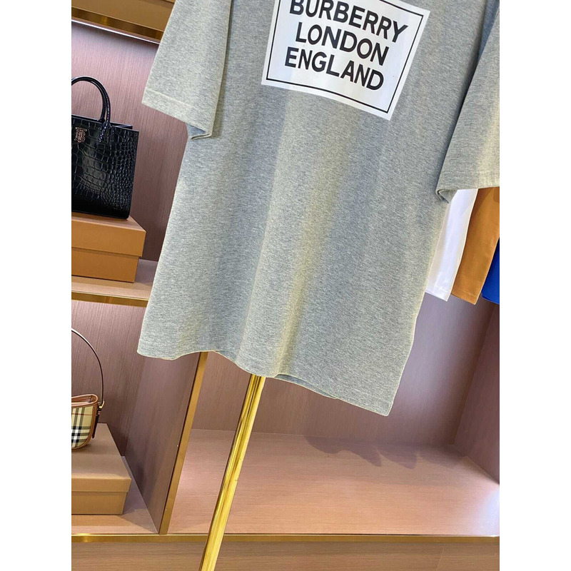 B**rry micro-label printed cotton t-shirt gray