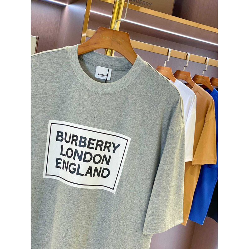 B**rry micro-label printed cotton t-shirt gray