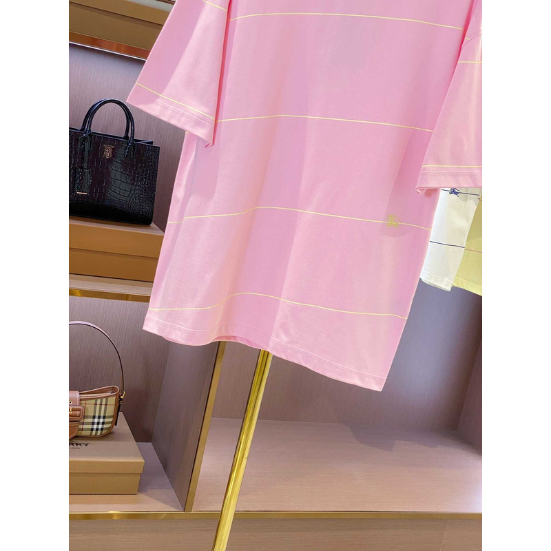 B**rry embroidered t-shirt with diagonal stripes pink