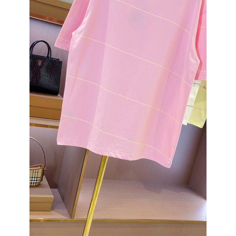 B**rry embroidered t-shirt with diagonal stripes pink