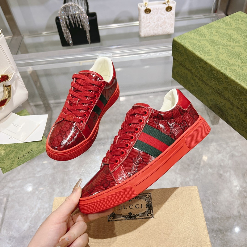 G*u*i ace gg crystal canvas - red sneaker