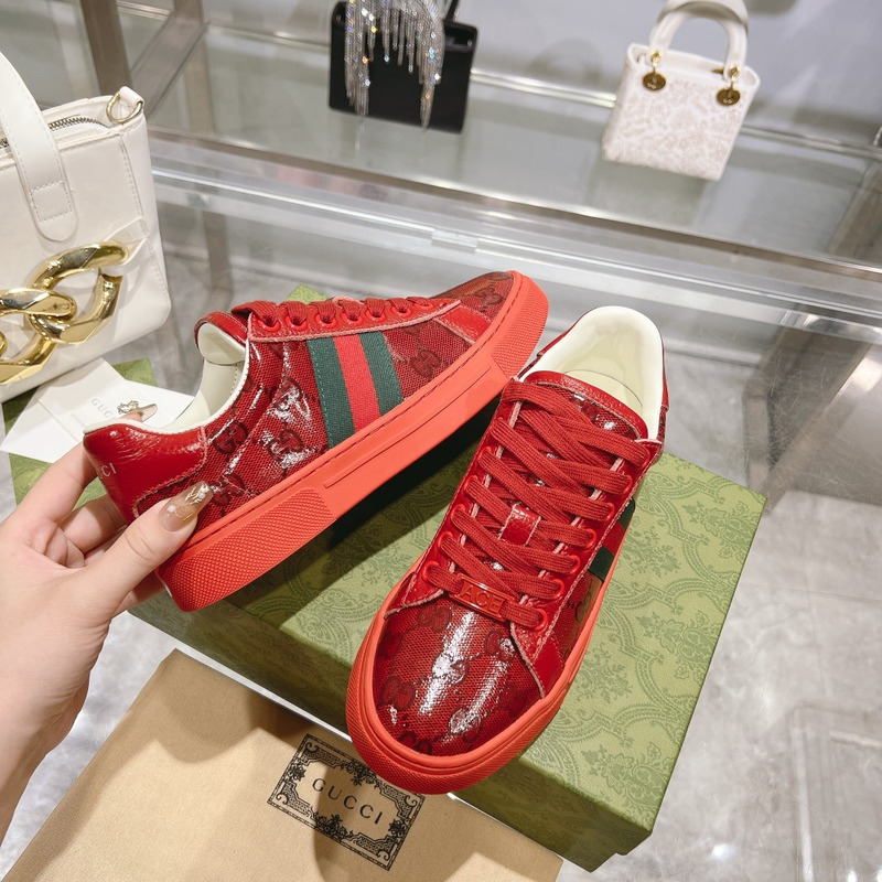 G*u*i ace gg crystal canvas - red sneaker