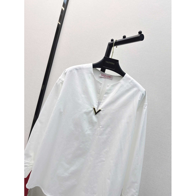 Valentino Cotton Popeline Top White