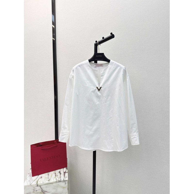 Valentino Cotton Popeline Top White