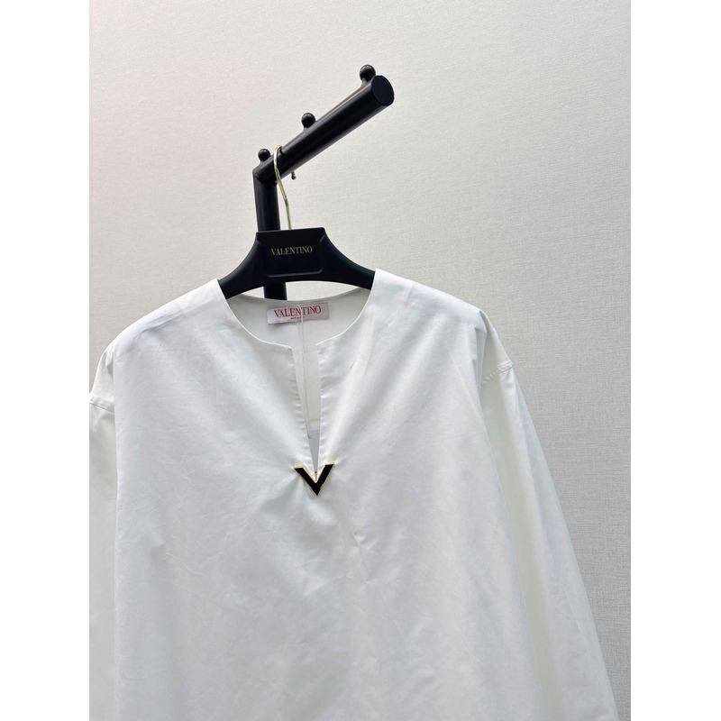 Valentino Cotton Popeline Top White