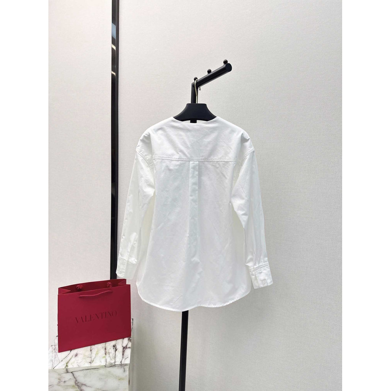 Valentino Cotton Popeline Top White