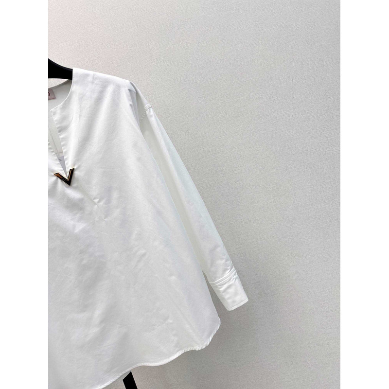 Valentino Cotton Popeline Top White