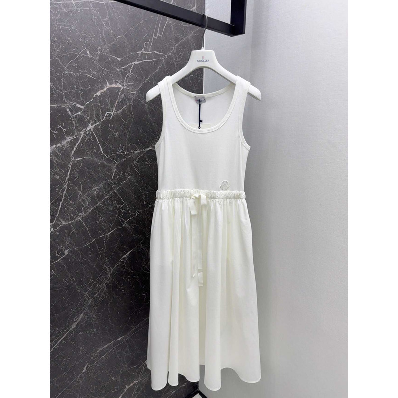 Moncler Cotton Blend Dress White