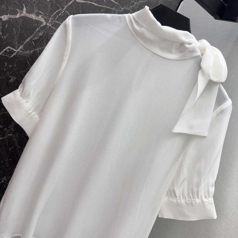 Valentino Georgette Top Ivory