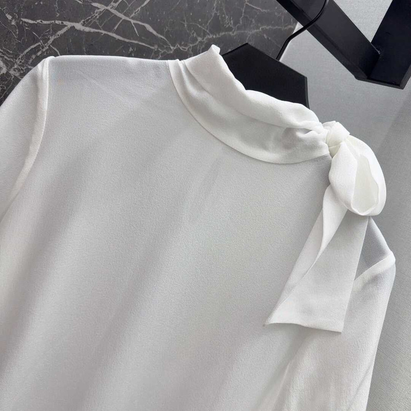 Valentino Georgette Top Ivory