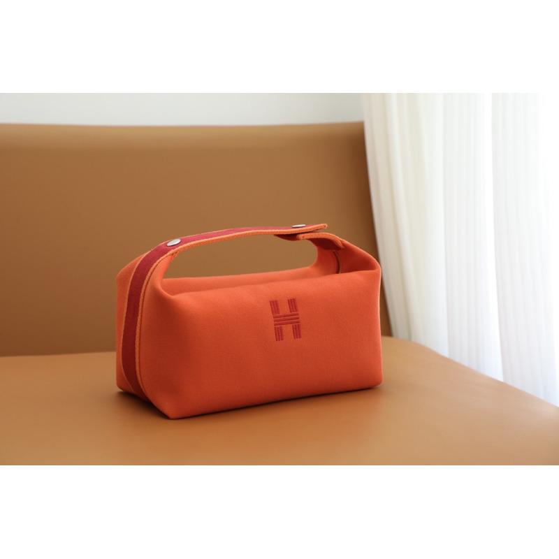 H**mes bride-a-brac case cotton orange